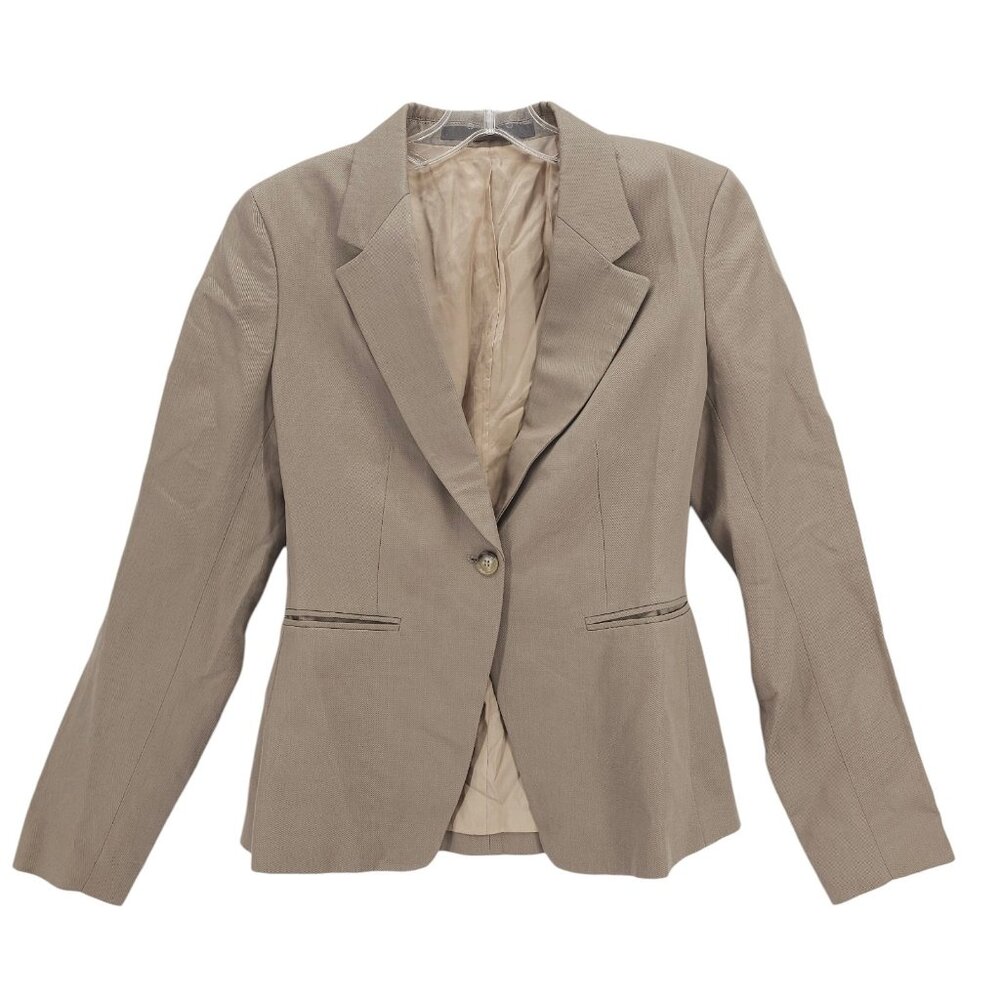 TIGER OF SWEDEN Mirja Blazer Khaki Lyocell Linen Slim Fit Size 34 - XS